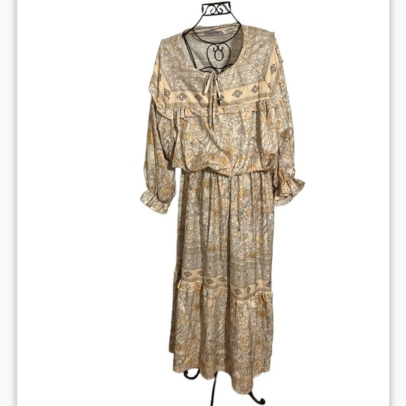 MISSLOOK BOHO GYPSY Sz XXL MULTI Color YELLOW FLORAL MAXI DRESS - Picture 2 of 10